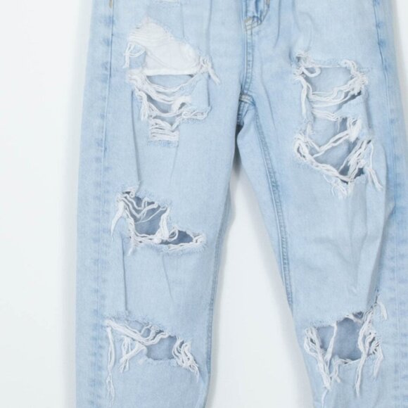 American Eagle Distressed Highest Rise Mom Jeans Women's Size 00 Regular - Picture 3 of 8